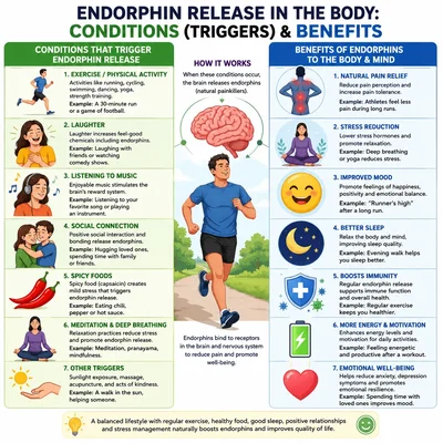 Endorphin Hormone Naturally Reduces Pain And Creates Feelings Of Happiness