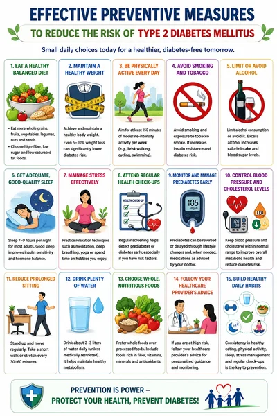 Effective Preventive Measures to Reduce the Risk of Type 2 Diabetes Mellitus